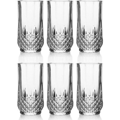 Queens Kitchen Crystal Cutting 6'lı Lux Long Soft Drink Cup