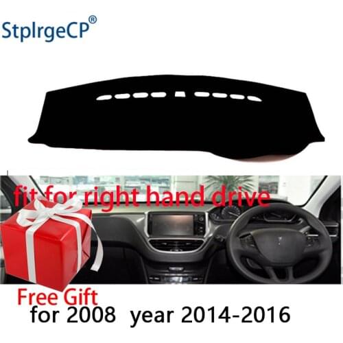 Car Dashboard Cover Mat for Peugeot 208 2008 2014- 2018 Right Hand Drive Dashmat Pad Dash Mat Covers Dashboard Accessories