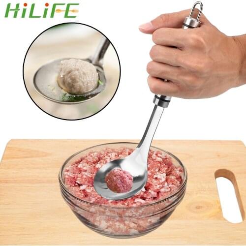 HILIFE With Elliptical Leakage Hole Spoon Meat Baller Creative Meatball Maker Non-Stick DIY Fish Meat Rice Ball Maker