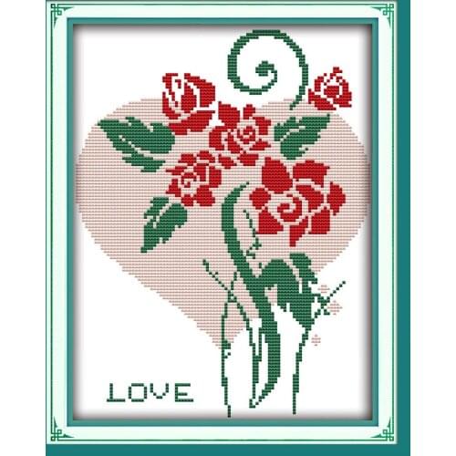 LOVE cross stitch kit 14ct 18ct count x stitching embroidery DIY handmade needlework plus