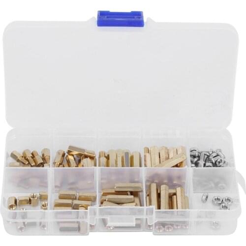 120Pcs M3 Hex Socket Standoff Studs Flanged Bolt Gasket Nuts Cross Screws Assortment Kit Fasteners PCB Repair Tools Set