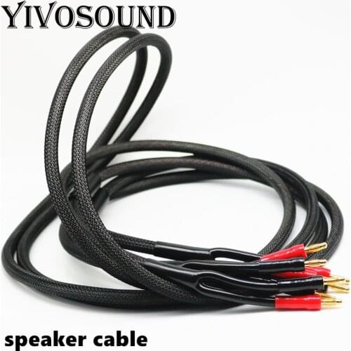 One Pair oxygen-free copper audio speaker cable HI-FI high-end amplifier speaker cable Banana head cable