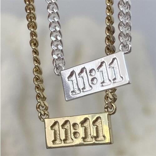 New Ins Stainless Steel Number Necklace Simple Retro Hip Hop Double 11 Number Necklace For Women Girls Fashion Jewelry Gift