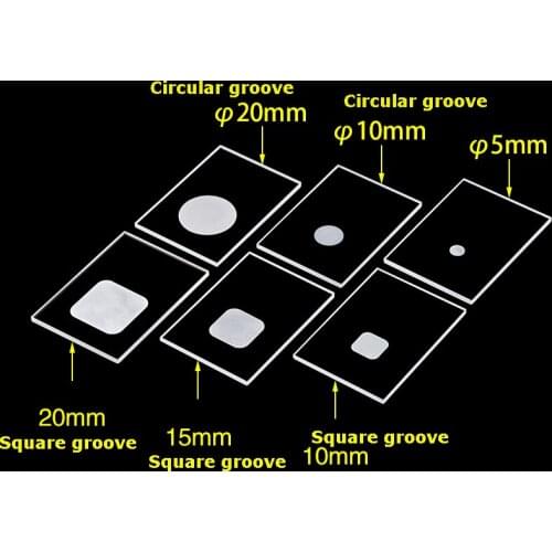 Quartz Glass Slice XRD Sample Groove Test Slice Groove Glass Square Groove Round Groove Frosted Slotted Slice