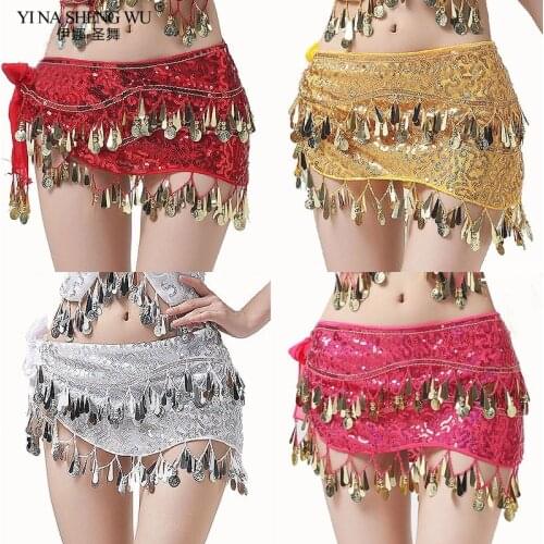 Belly Dancing Belts Accessories Belly Dance Costumes Sequins Tassel Top Indian Belly Dance Hip Scarf Coins Short Waist Belt