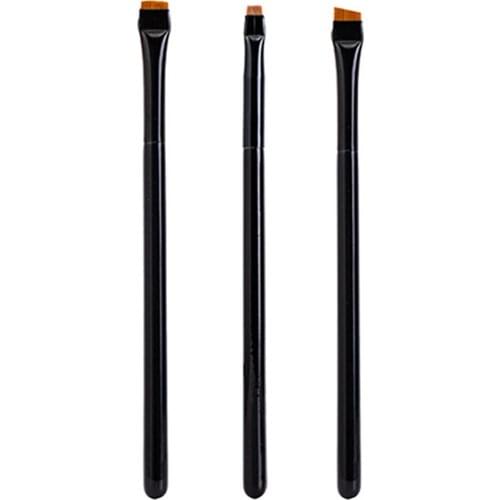 3Pcs Professional Eye Makeup Brush Flat Eyeliner Brush Eyebrow Application Lip Makeup Brush Eye Patch Makeup Tools