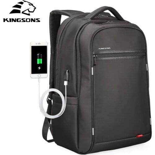 Kingsons Multifunction USB Charging Men 17inch Laptop Backpacks For Teenager Fashion Male Mochila Leisure Travel Backpack