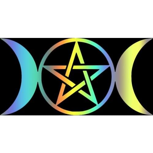 S51449# Various Sizes/Colors Car Stickers Vinyl Decal Triple Moon Goddess Wicca Pentacle Motorcycle Decorative Accessories