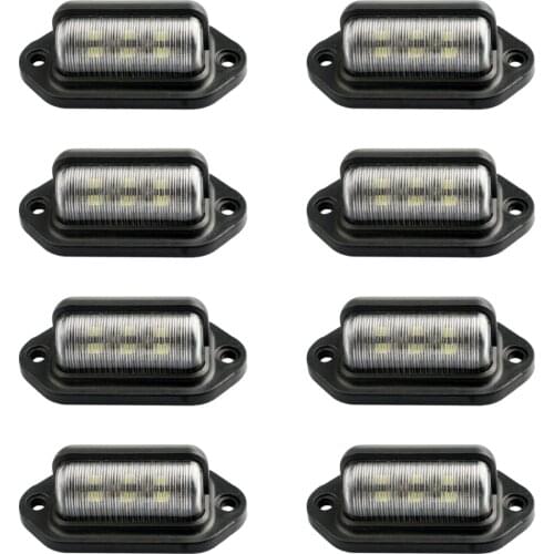 Waterproof 6 LED License Plate Light 8pcs/set Durable Easy To Install Taillight For Truck SUV Trailer Van RV Trucks And Boats