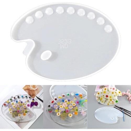 Jewelry for Resin Casting Epoxy Craft-Artist Paint Palette Epoxy Mold to DIY Handmade Clear Palette for Kid, Adult, Student