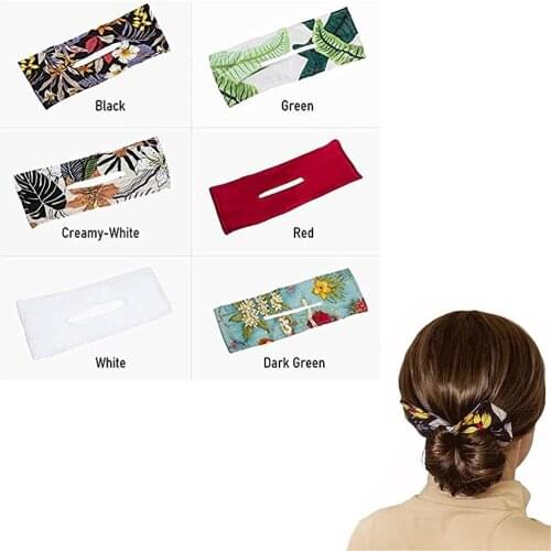 Deft Bun 6 Colors Fashion Hair Bands Women Summer Knotted Wire Headband Print Braider Former Maker for Girls Women