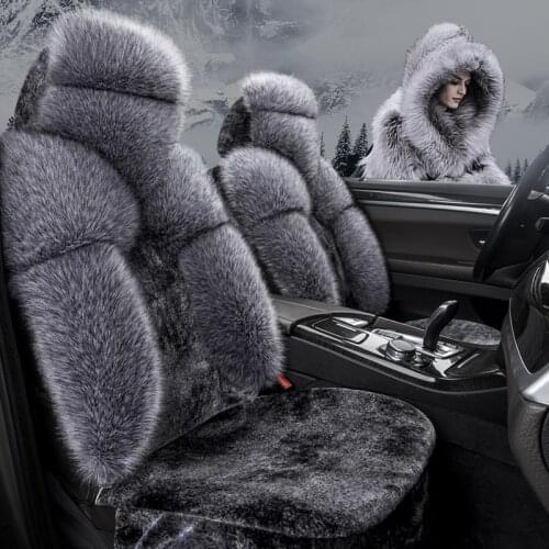 Winter Car Seat Cover Set Luxury Warm Plush Car Seat Cushion Set Fur Car Seat Protector Universal Car Accessories Interior Mat