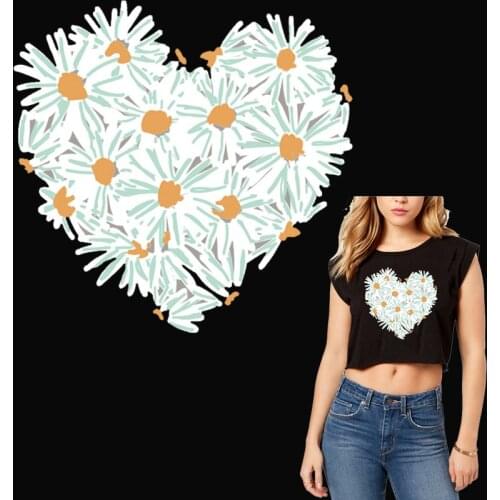 Heart badge stickers iron on transfer for clothing patch heat vinyl transfer press iron on patches on clothes stripes