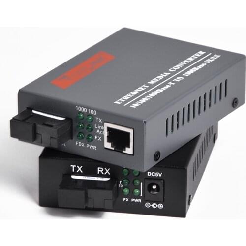 1Pair Gigabit Optical Fiber Media Converter 1000mbps Singlemode 1 CH*SC 4 CH*RJ45 Transceiver 1 CH*SC 1 CH*RJ45 Transceiver
