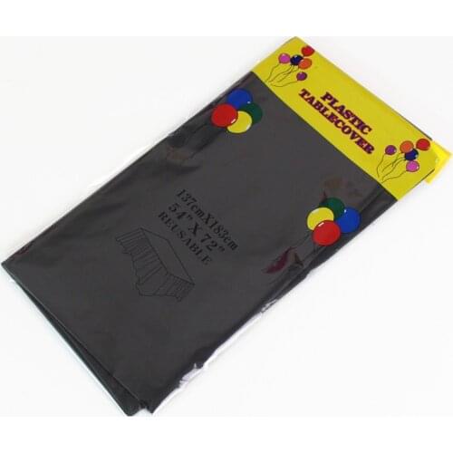 1PC Black Reusable Plastic Table Cloth Children Kids Birthday Party Decoration Square Tablecover Supplies Disposable Tablecloth