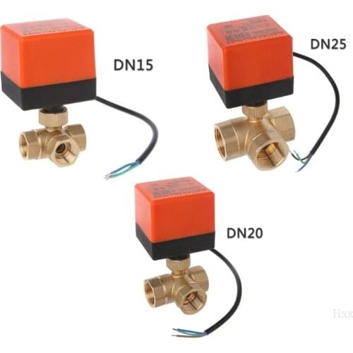 SAIFLO 3 way motorized ball valve electric Three line two way control AC 220 DN15/20/25