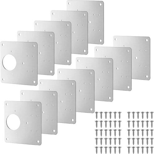 8/16pcs Hinge Repair Plates Stainless Steel Cabinet Door Hinges Plate with Screws for Shelves Windows Furniture Hardware