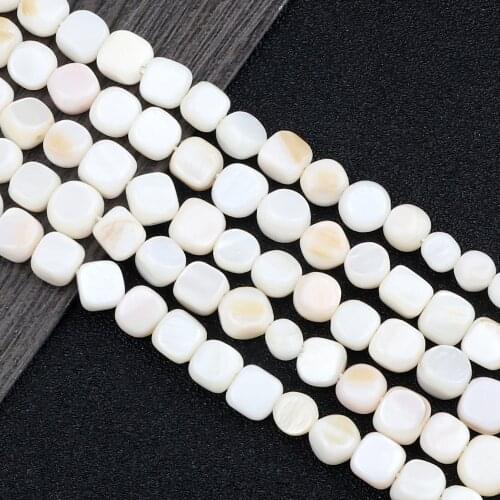 8*8MM Round Bull Head Freshwater Pearl Beads High Quality Mother of Pearl Loose Beads for DIY Craft Jewelry Making 15" Strand