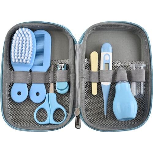 8pcs/set Baby Nail Scissors Clipper Hair Brush Comb Portable Infant Child Healthcare Tools Sets Newborn Baby Grooming Kits
