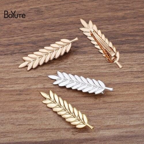 BoYuTe (20 Pieces/Lot) 50*13MM Leaf Welding 35MM Hair Clips DIY Hair Accessories Materials Factory Direct Sale