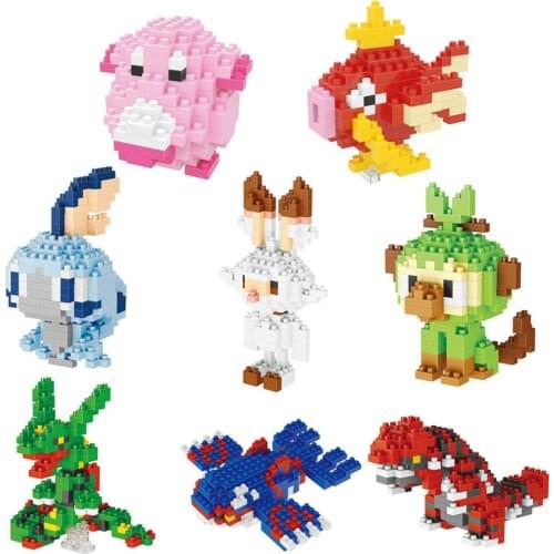 Anime Pokemon Small Building Blocks Diamond Microparticle Building Block Pokemon Diy Educational Assemble Toy Children Gifts New