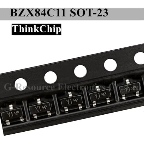 100pcs) BZX84C11 SOT-23 BZX84 10V S0T23 SMD Voltage stabilized diode (Marking Y1)