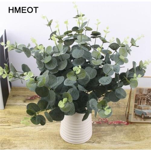 Simulation green plants eucalyptus leaves wall material decoration fake plants family shop garden Money leaf decoration flower