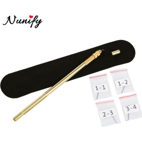 Nunify Lace Wig/Toupee Hair Extension Tools 1 Set Professional Bronze Ventilating Holder And Ventilating Needles For Lace Wigs