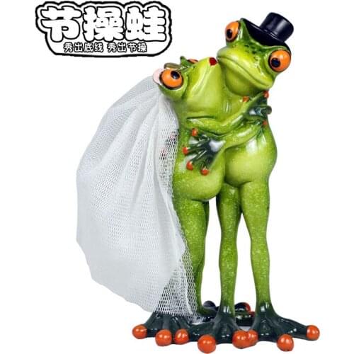 Resin Crafts Gifts Creative Wonderful Lovers Frog Home Pastoral Style Desktop Decoration