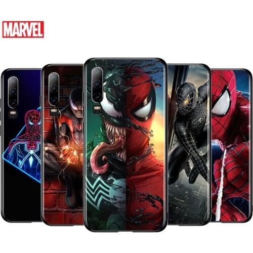 Cool Marvel Spider Man For Huawei P40 P30 P20 P10 P9 P8 Lite E mini Pro Plus 5G 2017 2019 Silicone Black Phone Case