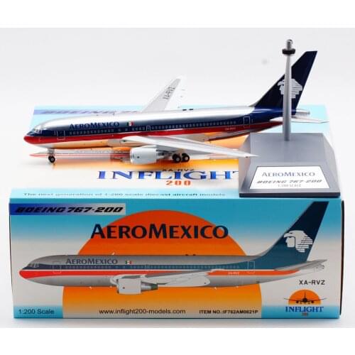 1:200 Alloy Collectible Plane Gift NFLIGHT IF762AM0621P AeroMexico Airlines Boeing B767-200 Diecast Aircraft Model XA-RVZ
