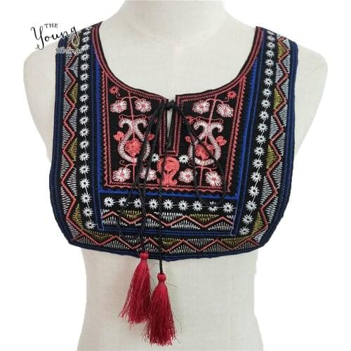 Fashion Ethnic style Embroidery Lace Applique Neckline neck Lace Collar DIY Sewing Clothing Supplies Accessories Scrapbooking