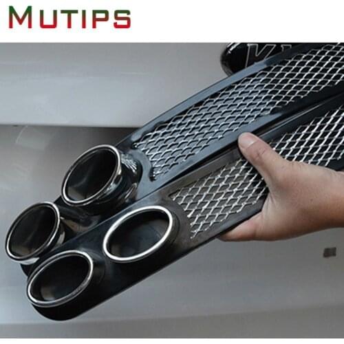 Mutips High Quality Carbon Exhaust Pipe Sticker Fake Decoration Universal For VW Polo Golf 7 Passat Hyundai Tucson Solaris Ix35