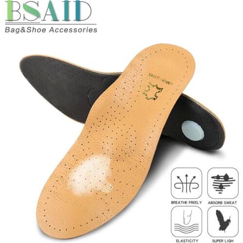 BSAID Cowhide Orthopedic Insoles For Shoes Woman Men Sneakers Arch Support Shoe Insole Massage Foot Pads Flatfoot Correction New