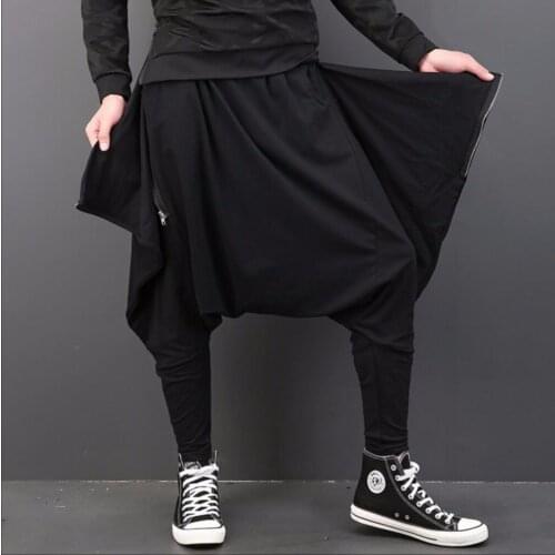 Autumn And Winter Men New Beam Leggings Loose Low-grade Harem Pants Personality Fashion Low Crotch Pants Feet Pants Costume