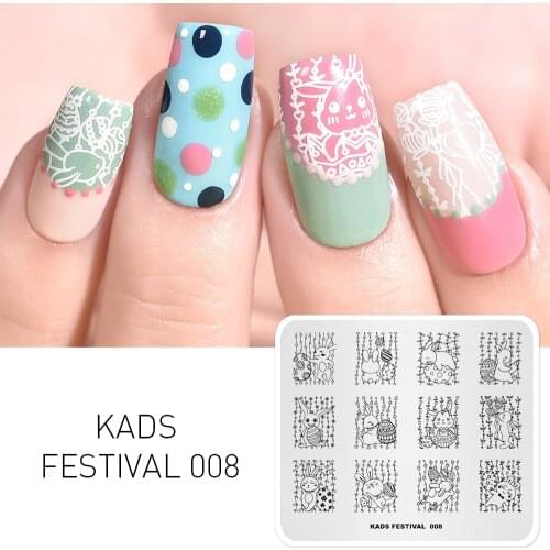 Easter Nail Art Nail Stamping Stamp Plates Lovely Rabbit Eggs Pattern Nail Image Template Manicure Stencil Plate For Nail Polish