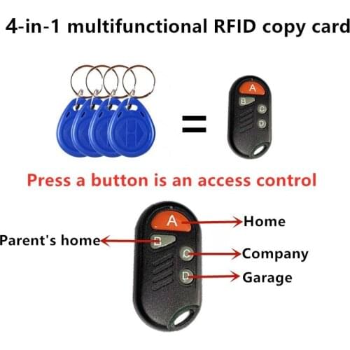 1Pc RFID Multiple Keyfob 4 or 5 in 1 125khz T5577 EM ID Writable IC 13.56Mhz 1k S50 UID Changeable Card Tag