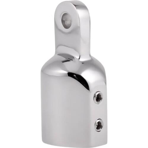 Boat Bimini Top Fittings - 2x Deck Hinge with Quick Release Pin + 2x 1inch 25mm Eye End Cap - 316 Stainless Steel (Silver)