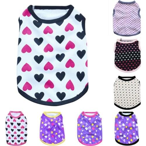 Love Cotton Vest Pet Dog Clothing Pet Puppy Vest Lovely Spring And Summer Fashion Printing Dogs Clothes for Chihuahua Teddy