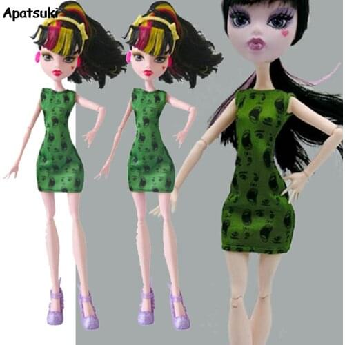 1pc Green Dress for Monster High Dolls Clothes For Monster Doll Outfits For Ever After High Doll Accessories Kids Girls Toys NEW