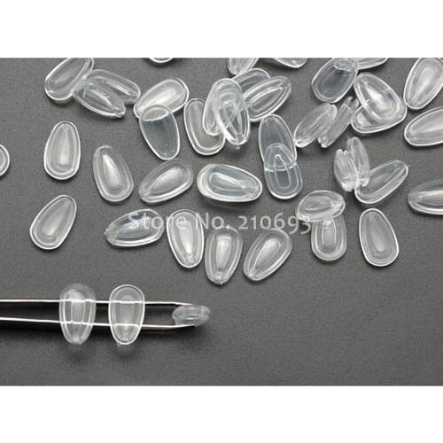 100pieces= 50pairs 11.8mm Push in Air Silicone Nose Pads Glasses Anti Slip Nose Pad Eyeglasses Accessories