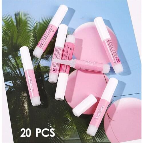 20 Bottles 2g Fake Nail Art Glue Strong Adhesive False Tips Manicure Decor Tool Nails Art DIY Fast Dry