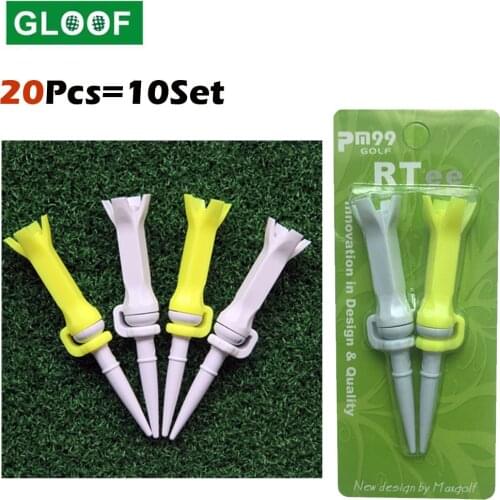 20Pcs=10Set 76mm Golf Tees Accessories Training Aids Golf Ball Holder Plastic Rotatable Golfing Tees Outdoor Sports Accessories