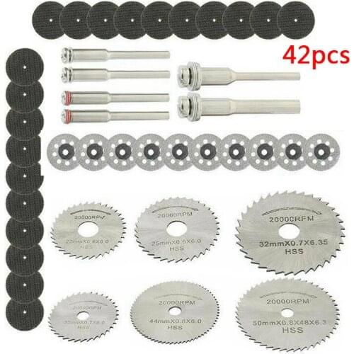 42pcs Diamond Cutting Wheel Saw Blades Cut Off Discs Set Fit for Rotary Tool