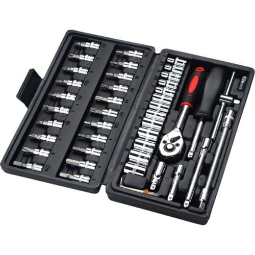 46 PCs Set of wrench head set tool kit for car tool sets screwdriver set and bit