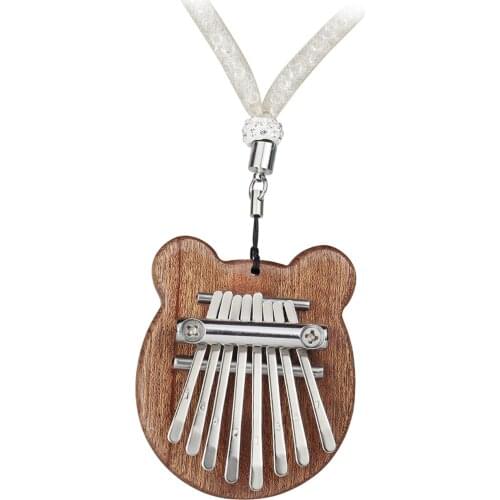8 Keys Kalimba Thumb Piano High Quality Wood Mbira Body Musical Instruments With Strap Pendant Kalimba Piano Christmas Gift