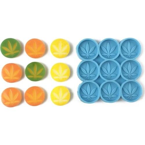 9-Cavities Leaf Checkers Epoxy Resin Mold Pendant Decoration Silicone Mould DIY Crafts Jewelry Casting Mold