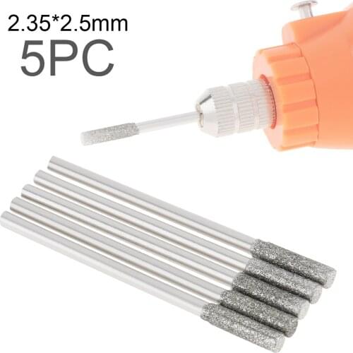 5pcs Shank Handle Diamond Grinding Head Grinding Burr Drill Bits Rotary Tool Electric Grinding for Jade Stone Carving Polishing