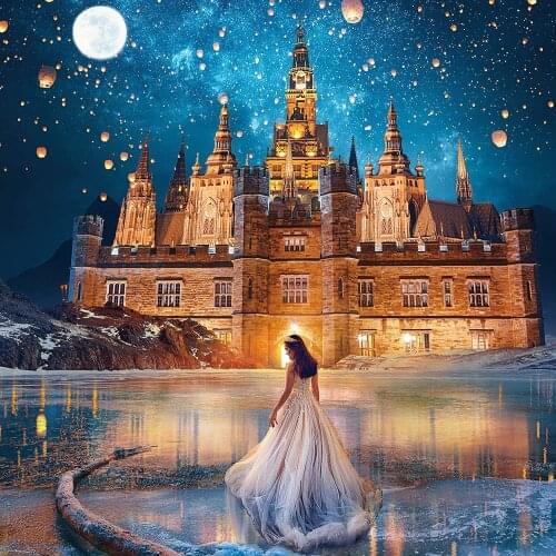 Evershine Diamond Embroidery Castle Landscape Cross Stitch Full Square Round Diamond Painting Woman Mosaic 5D DIY Wall Decor
