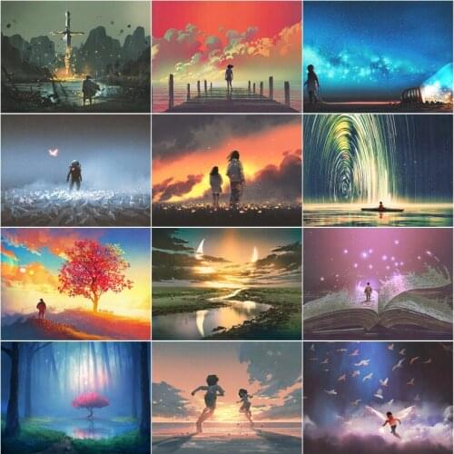 5D Diy Diamond Painting Anime Man Back View Simple Artist Home Decoration Square Diamond Round Diamond Cross Stitch Kit